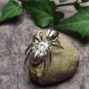 SILVER SPIDER Surgical steel pendant, small, realistic