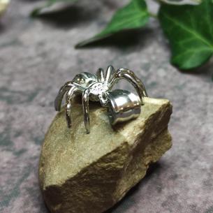 SILVER SPIDER Surgical steel pendant, small, realistic 2