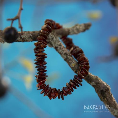Bernstein Armband natur- Bratlinge - Rubin farbe