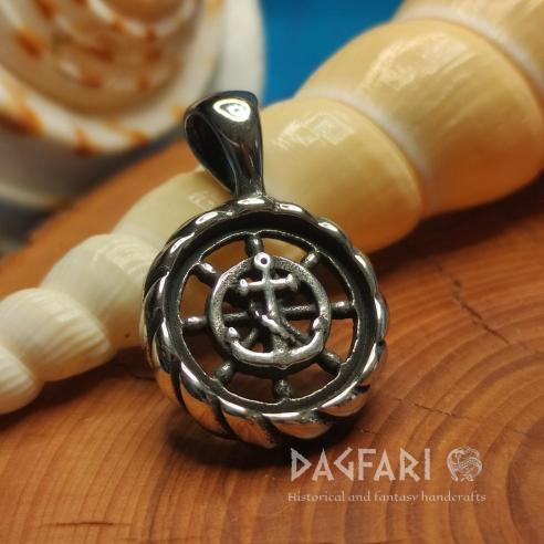 RUDER Stahlanhänger für Seeleute mit Anker und Seil