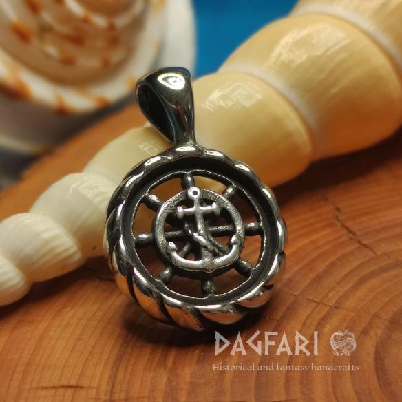 RUDER Stahlanhänger für Seeleute mit Anker und Seil