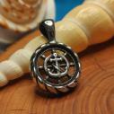 RUDDER Steel pendant for sailors featuring an anchor and rope