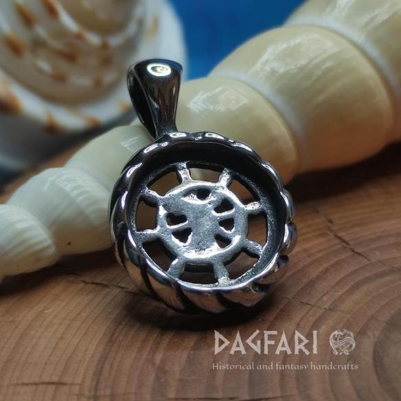 KORMIDLO ocelový přívěsek pro námořníky s kotvou a lanem