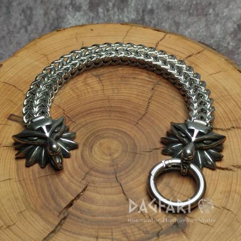 THE WITCHER Bracelet - Wolf Hunt - Geralt's Symbol on a Solid Steel Bracelet
