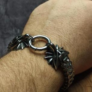 THE WITCHER Bracelet - Wolf Hunt - Geralt's Symbol on a Solid Steel Bracelet 2