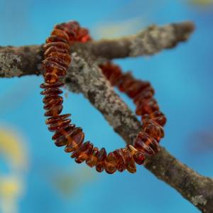 Bernstein Armband Babygröße - Bratlinge - cognac farbe