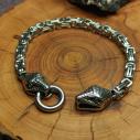 MIDGARDSORMR Snake Bracelet - Stainless Steel Men's Jewelry with Snake Heads
