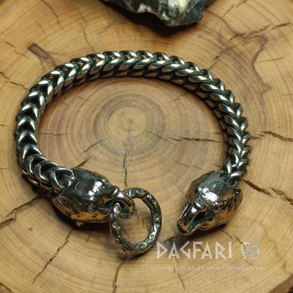 Armband BJÖRN BÄRENKOPF – breites Edelstahlarmband, geschwärzt, unisex