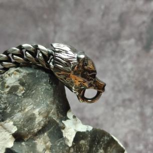 Armband BJÖRN BÄRENKOPF – breites Edelstahlarmband, geschwärzt, unisex 2