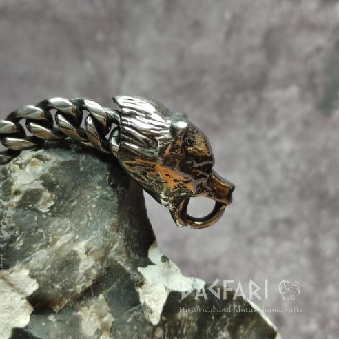 Armband BJÖRN BÄRENKOPF – breites Edelstahlarmband, geschwärzt, unisex