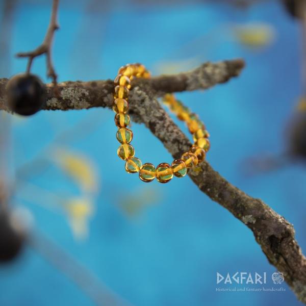 Bracelet Amber Nature Baby size - semibaroque - honey