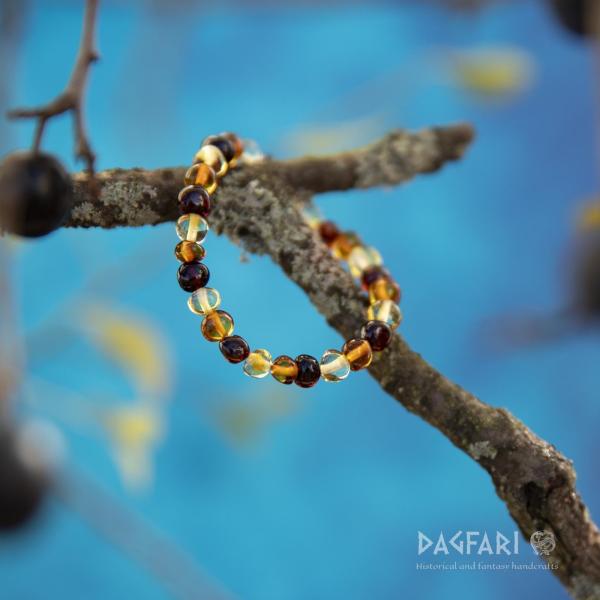 Bracelet Nature Amber Baby size - semibaroque - 3 colors