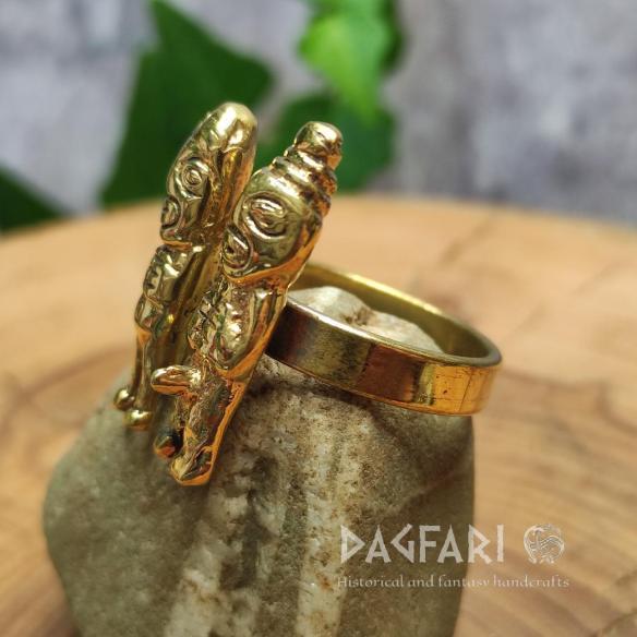 Ring ASK und EMBLA – das heilige Paar – ritueller Schmuck in Einheitsgröße