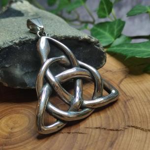 SNAKE TRIQUETRA Pendant, large Celtic triquetra amulet with snakes, stainless steel 2