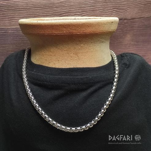 .UNISEX – Runde, kräftige Kette aus Edelstahl, 5 mm, 60 cm