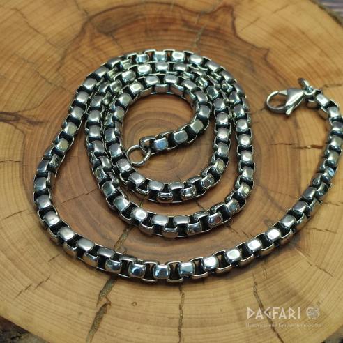 .UNISEX - Černěný masivní řetízek z nerezové oceli , 5 mm 60 cm