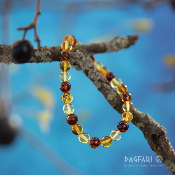 Bracelet made of genuine Baltic amber pearls - for adults