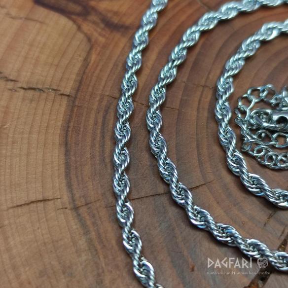 TWIST - Geflochtene Kette aus massivem Edelstahl, 3 mm 50 cm