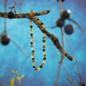 Necklace made of genuine amber for children BAROQUE BALLS - 3 colours