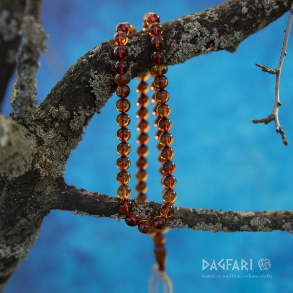 Baltic amber caramel necklace - perfect round (rosary)