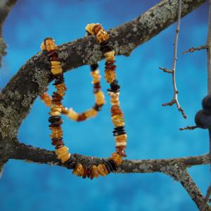 Náhrdelník Jantar - KLASIK placičky - kombinace 4 x 3