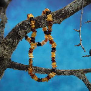 Náhrdelník Jantar - KLASIK placičky - kombinace 4 x 3 2