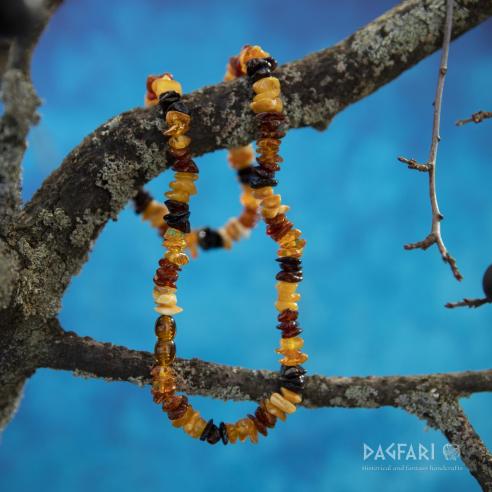 Náhrdelník Jantar - KLASIK placičky - kombinace 4 x 3