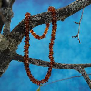 Baltic amber - slices of caramel colour, hidden screw clasp
