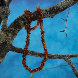 Baltic amber - slices of caramel colour, hidden screw clasp 2