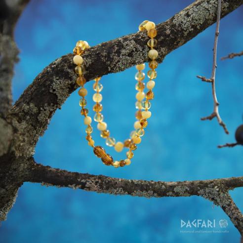 Amber necklace - baroque round - 3 colours