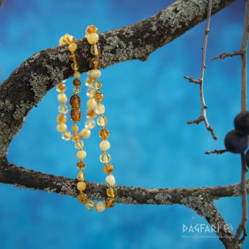 Amber necklace - baroque round - 3 colours