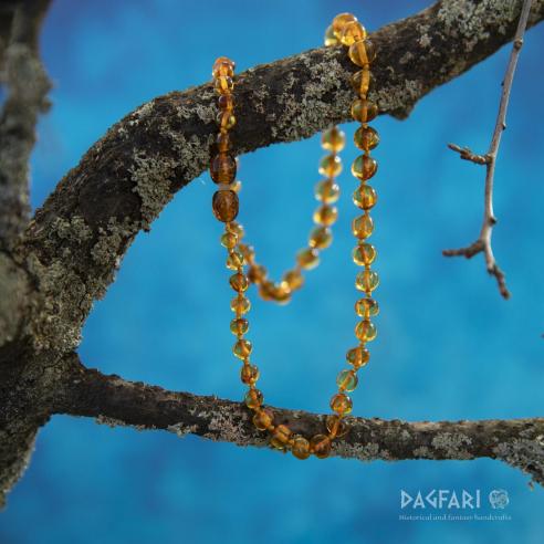 Pravý jantar - kuličky karamelové barvy - dárek pro ženy