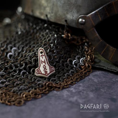 Thors Hammer Vertikal Runen THOR- rot