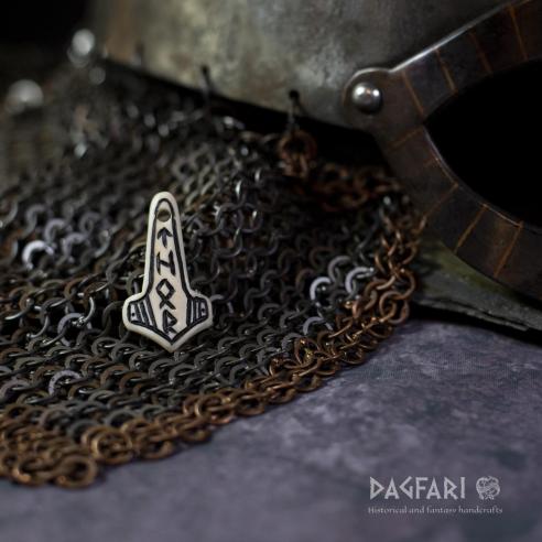 Thor's Hammer Vertical runes THOR - black