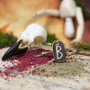 Pendant "B" carved into deer antler 2