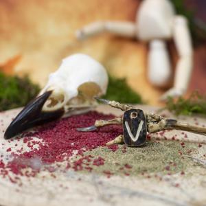 Pendant "V" carved into deer antler 2