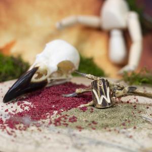 Pendant "W" carved into deer antler 2