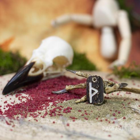 Pendant - Rune ,,THURISAZ" [ th, ð, θ ] - Viking deer antler amulet