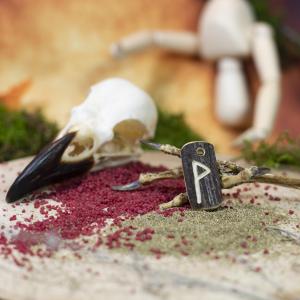 Anhänger - Rune ,,WUNJO" [ w ] - Wikinger-Hirschgeweih-Amulett 2