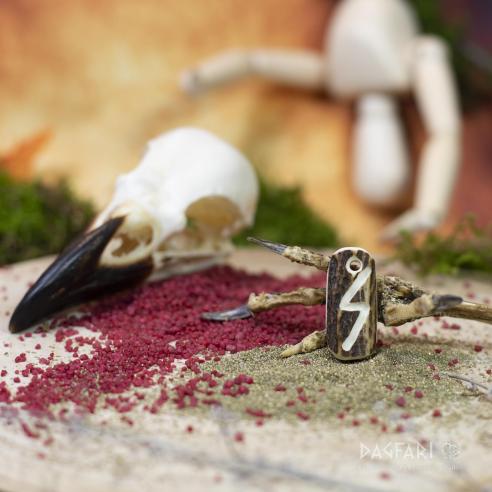 Anhänger - Rune ,,SOWULO" [ s ] - Wikinger-Hirschgeweih-Amulett