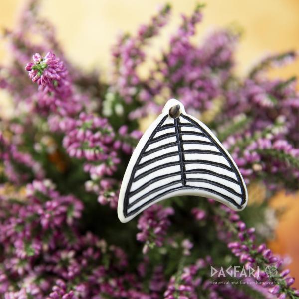 Lunette aus Knochen, Anhänger Lunula Ruten - schwarz