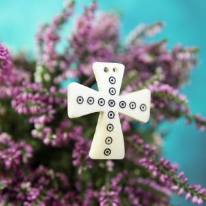 Amulet Cross with circles - black