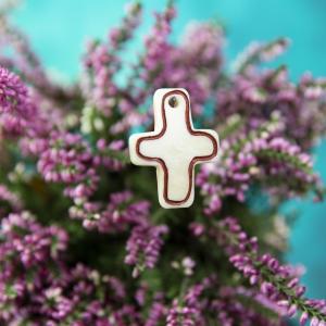 Amulet Kříž kontury - červený