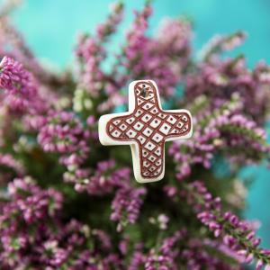 Amulett Kreuz Gitter - rot