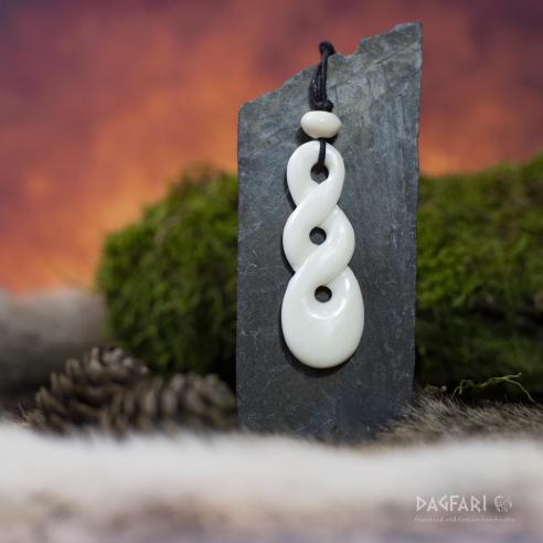 Amulett BOHO Loops, doppelseitig - Knochen