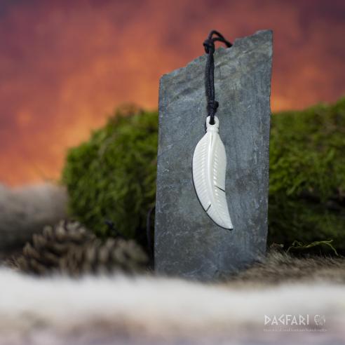 Amulett BOHO Feder - Knochen