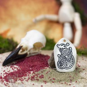 Medailon Jörmungandr - jelení paroh, černý 2