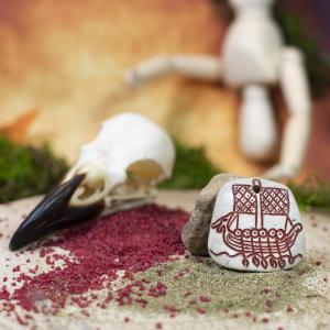 Medaillon Drakkar - Hirschgeweih, rot 2