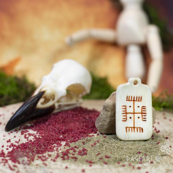 Medailon Slunce - jelení paroh, červený