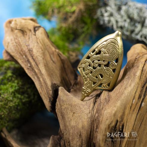 Ortband für Schwertscheide, Spitze Jelling - Messing